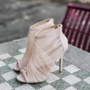 Tulle and suede shoes